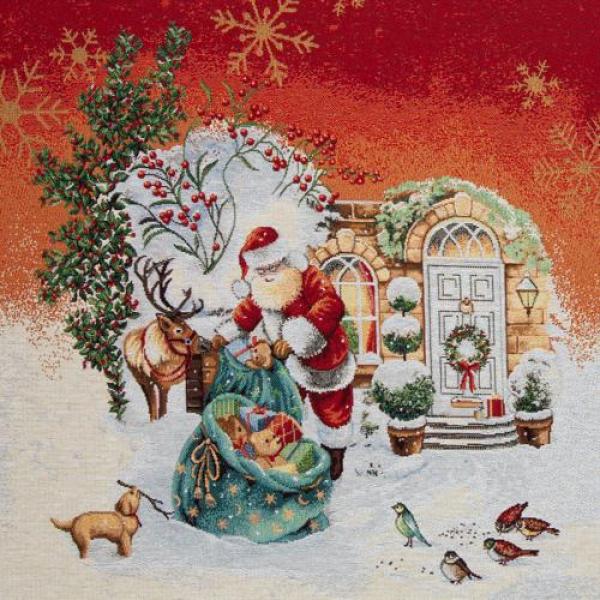 Gobelin Kissenpanel Christmas Pillow Weihnachtsmann ca. 45x45 cm